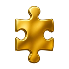 Golden Puzzle Piece